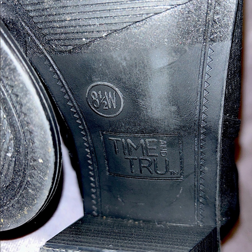 TIME and TRU Suede Peep-Toe Heeled Boots - Picture 9 of 14